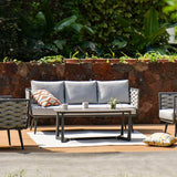 Traditional Chinese-Style Outdoor Rope-Weave Sofa – 1/2/3-Seater for Balcony & Patio