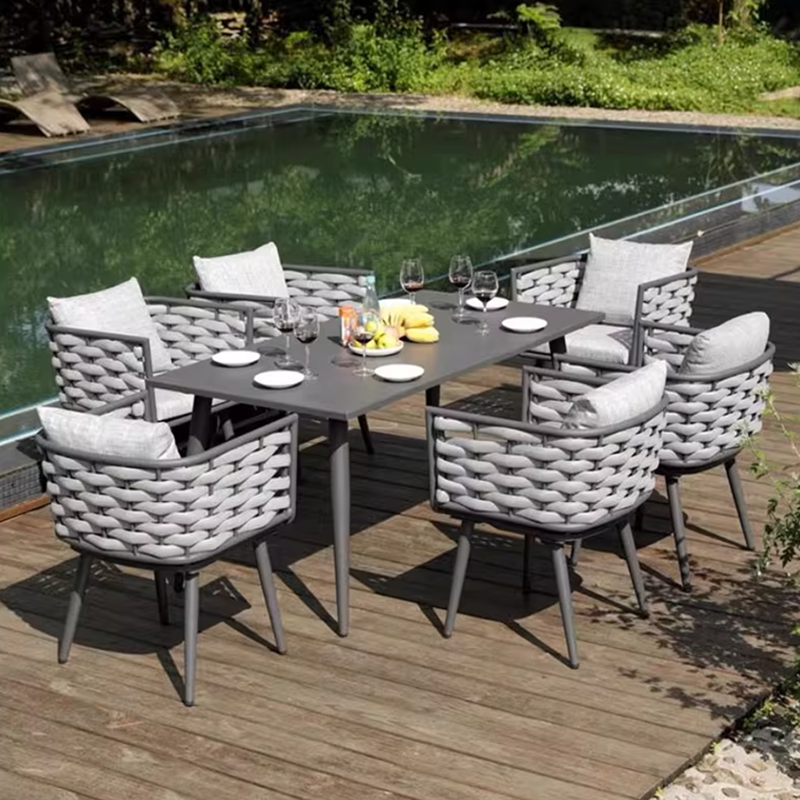 Traditional Chinese-Style Outdoor Rope-Weave Sofa – 1/2/3-Seater for Balcony & Patio