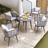 Traditional Chinese-Style Outdoor Rope-Weave Sofa – 1/2/3-Seater for Balcony & Patio