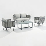 Traditional Chinese-Style Outdoor Rope-Weave Sofa – 1/2/3-Seater for Balcony & Patio