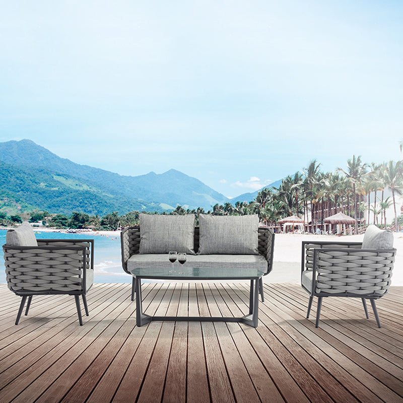 Traditional Chinese-Style Outdoor Rope-Weave Sofa – 1/2/3-Seater for Balcony & Patio