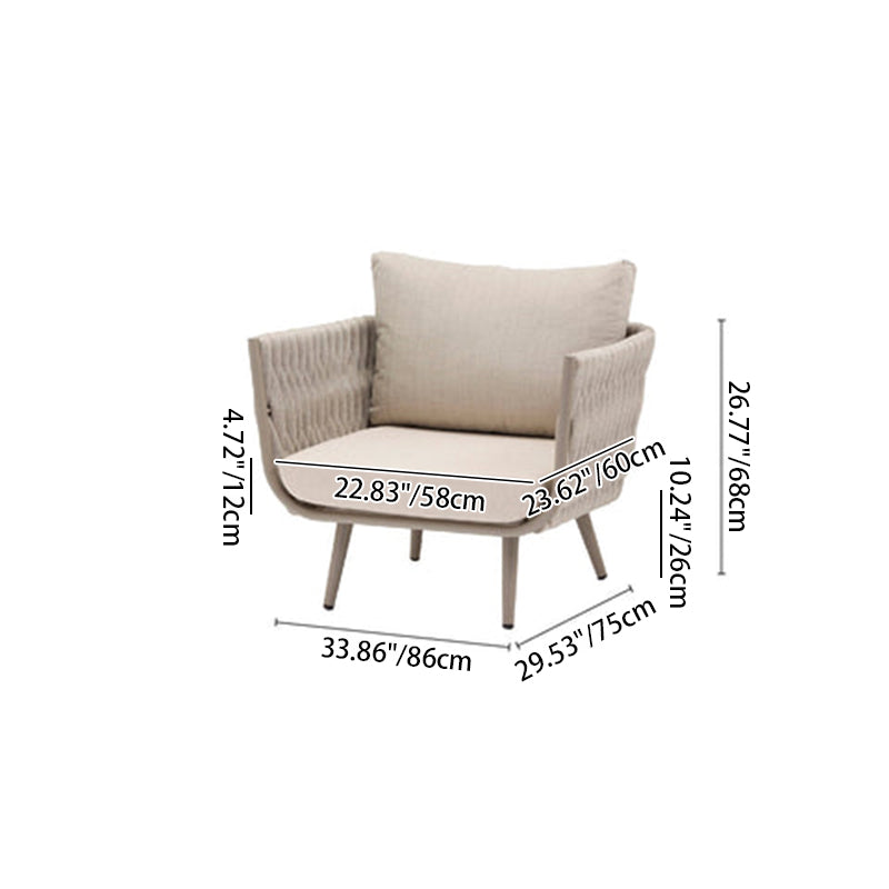 Modern Scandinavian Outdoor Rope-Weave Sofa – 1/2/3-Seater for Balcony & Patio