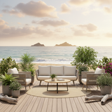 Modern Scandinavian Outdoor Rope-Weave Sofa – 1/2/3-Seater for Balcony & Patio