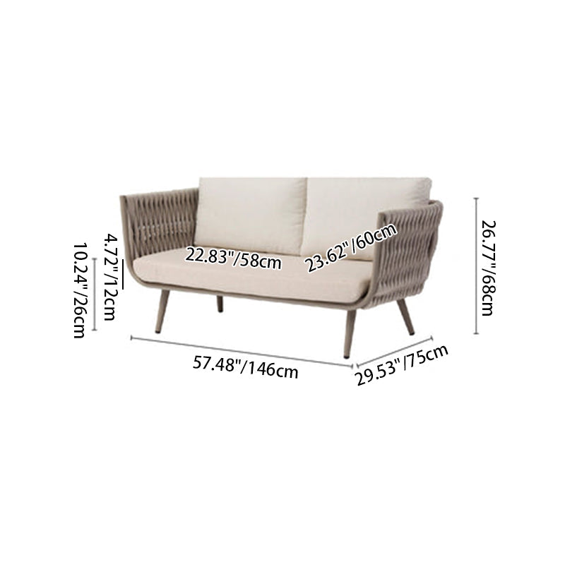 Modern Scandinavian Outdoor Rope-Weave Sofa – 1/2/3-Seater for Balcony & Patio