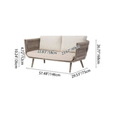 Modern Scandinavian Outdoor Rope-Weave Sofa – 1/2/3-Seater for Balcony & Patio