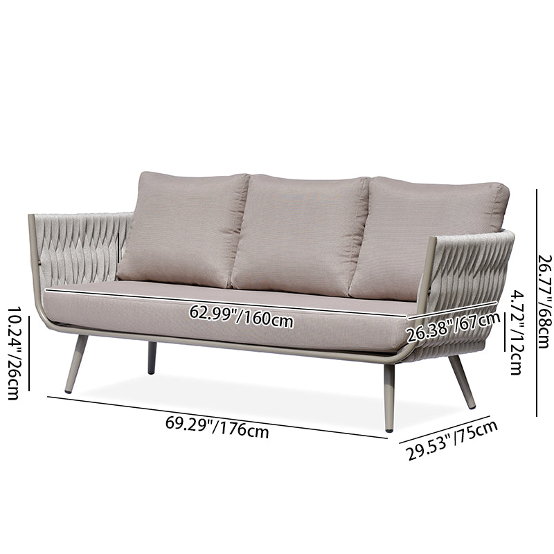Modern Scandinavian Outdoor Rope-Weave Sofa – 1/2/3-Seater for Balcony & Patio
