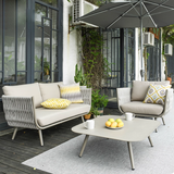 Modern Scandinavian Outdoor Rope-Weave Sofa – 1/2/3-Seater for Balcony & Patio