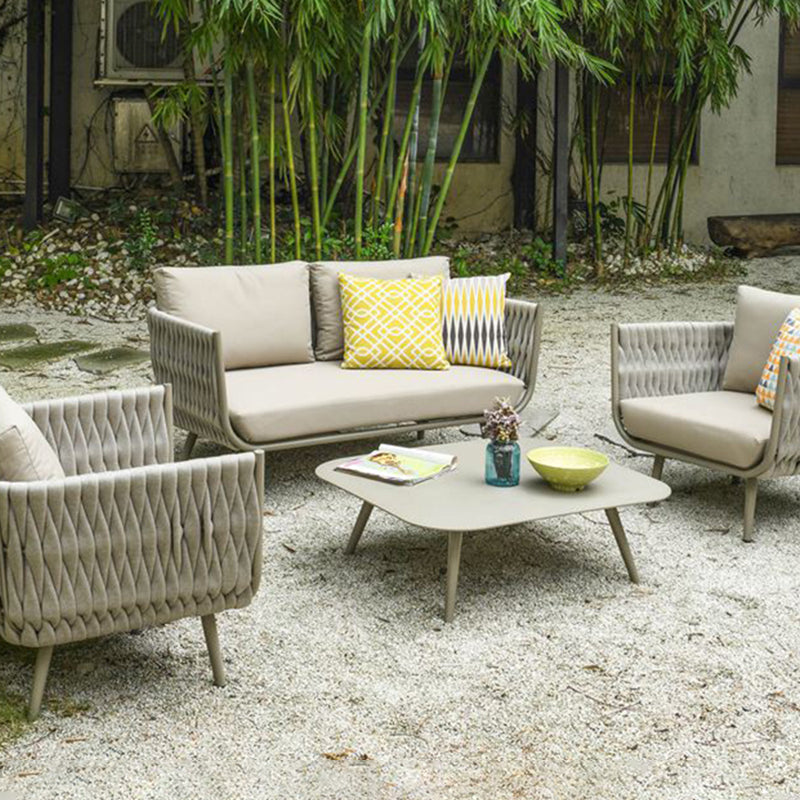 Modern Scandinavian Outdoor Rope-Weave Sofa – 1/2/3-Seater for Balcony & Patio