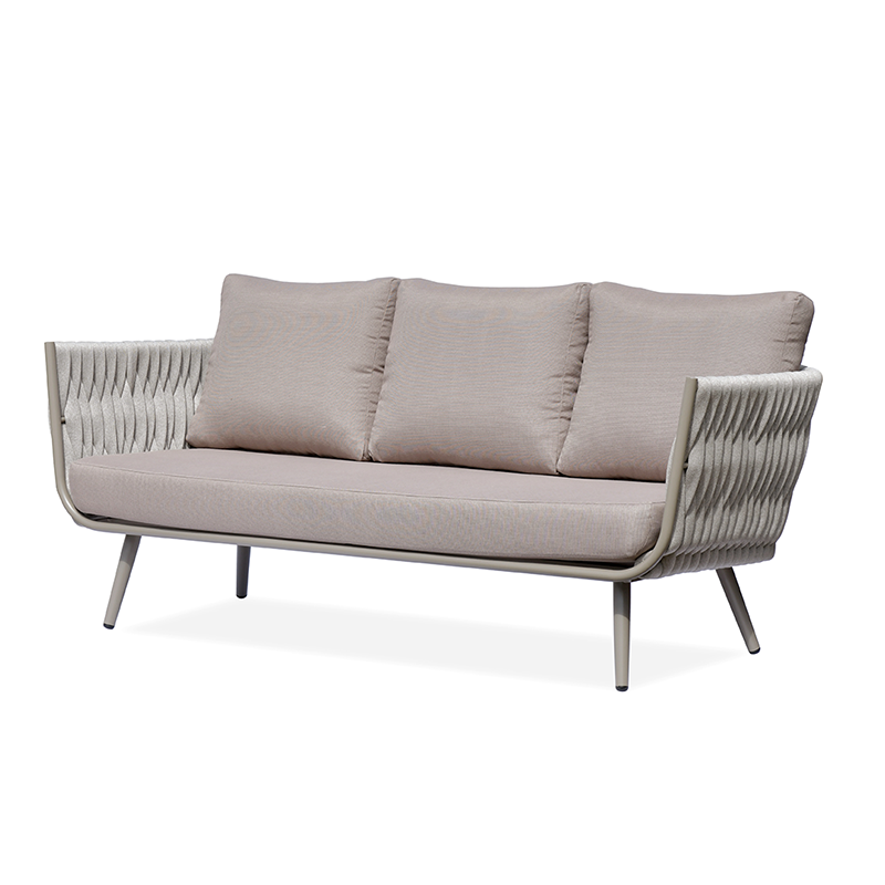 Modern Scandinavian Outdoor Rope-Weave Sofa – 1/2/3-Seater for Balcony & Patio