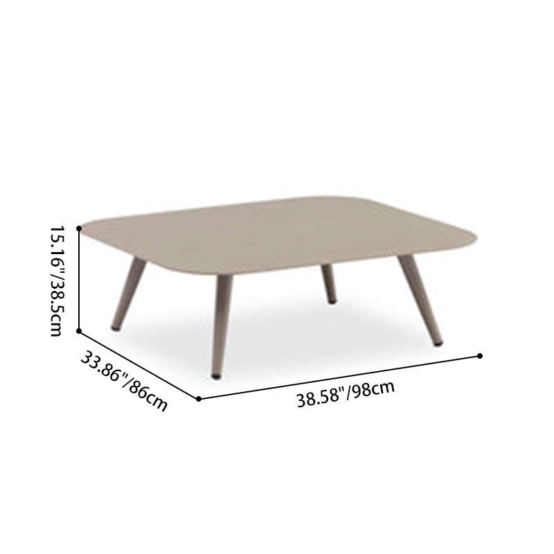 Minimalist Aluminum Side Table – Modern Rectangular/Square Accent Table with Sand-Texture Finish, Outdoor-Ready