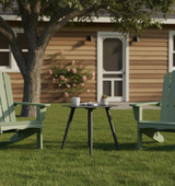 Minimalist Aluminum Side Table – Modern Rectangular/Square Accent Table with Sand-Texture Finish, Outdoor-Ready
