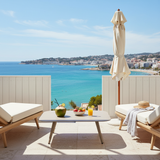 Minimalist Aluminum Side Table – Modern Rectangular/Square Accent Table with Sand-Texture Finish, Outdoor-Ready