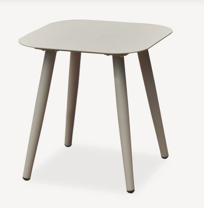Minimalist Aluminum Side Table – Modern Rectangular/Square Accent Table with Sand-Texture Finish, Outdoor-Ready