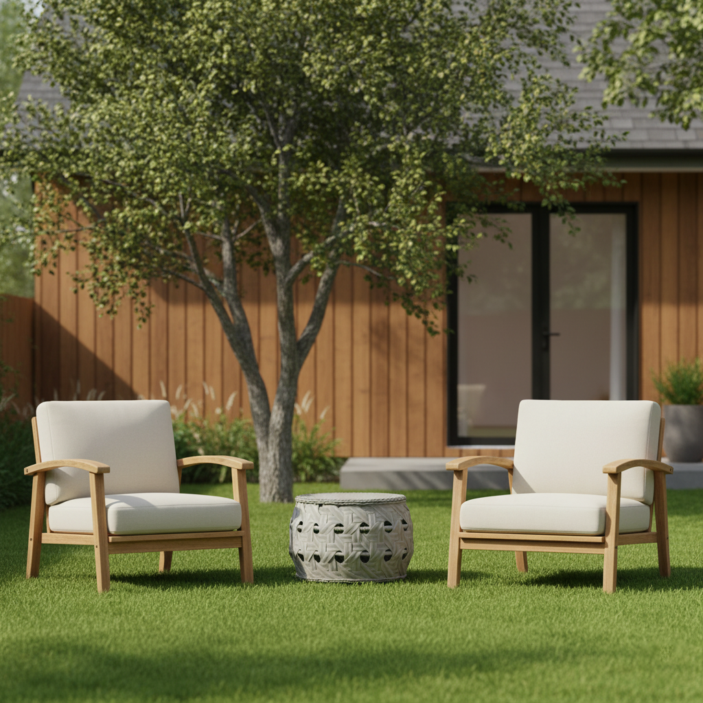 Sleek Contemporary Aluminum Outdoor Table with Tempered Glass Top – Stylish Patio Coffee Table