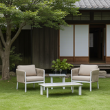 Minimalist Aluminum Alloy Outdoor Table with Scratch-Resistant Sintered Stone Top – Weatherproof Patio Coffee Table