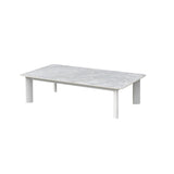 Minimalist Aluminum Alloy Outdoor Table with Scratch-Resistant Sintered Stone Top – Weatherproof Patio Coffee Table