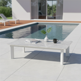 Minimalist Aluminum Alloy Outdoor Table with Scratch-Resistant Sintered Stone Top – Weatherproof Patio Coffee Table