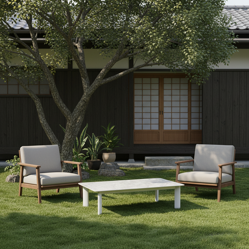 Minimalist Aluminum Alloy Outdoor Table with Scratch-Resistant Sintered Stone Top – Weatherproof Patio Coffee Table