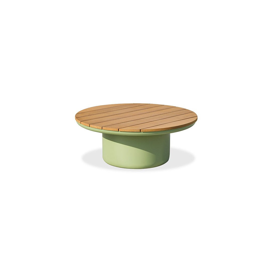 Timeless Solid Teak Wood Top Outdoor Coffee Table with Durable Aluminum Frame – Weather-Resistant Patio Table