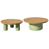 Timeless Solid Teak Wood Top Outdoor Coffee Table with Durable Aluminum Frame – Weather-Resistant Patio Table