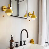 Scandinavian-Style Wooden Wall Lamp in Soft Pastels