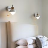 Scandinavian-Style Wooden Wall Lamp in Soft Pastels