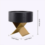 Industrial Smoked Wood Nightstand – Solid Wood Bedside Table with a Smooth Circular 1-Drawer for the Bedroom