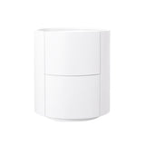 Nordic Rounded Cabinet Nightstand – Sturdy Build, Soft-Textured Minimalist Finish, 2-Drawer Bedside Table for Bedroom