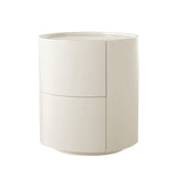Nordic Rounded Cabinet Nightstand – Sturdy Build, Soft-Textured Minimalist Finish, 2-Drawer Bedside Table for Bedroom