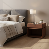 Retro Rotating Wood Nightstand with Rotatable Top and 1 Drawer – Classic Bedside Table with Smart Storage for Bedroom