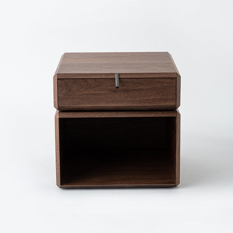 Retro Rotating Wood Nightstand with Rotatable Top and 1 Drawer – Classic Bedside Table with Smart Storage for Bedroom