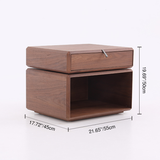 Retro Rotating Wood Nightstand with Rotatable Top and 1 Drawer – Classic Bedside Table with Smart Storage for Bedroom