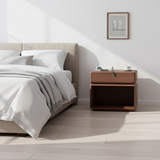 Retro Rotating Wood Nightstand with Rotatable Top and 1 Drawer – Classic Bedside Table with Smart Storage for Bedroom