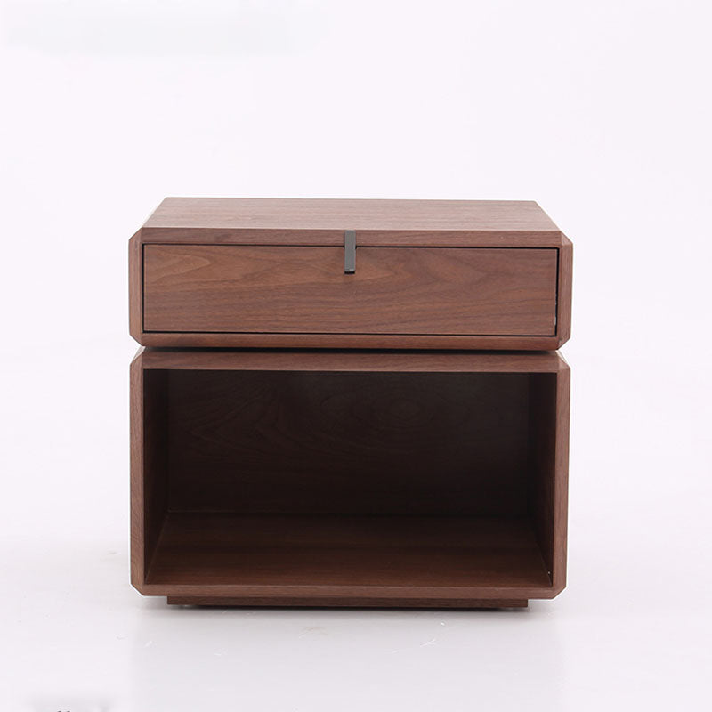 Retro Rotating Wood Nightstand with Rotatable Top and 1 Drawer – Classic Bedside Table with Smart Storage for Bedroom