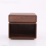 Retro Rotating Wood Nightstand with Rotatable Top and 1 Drawer – Classic Bedside Table with Smart Storage for Bedroom