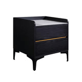 Low-Maintenance Scandinavian Bedside Table with Eco-Friendly Wood Veneer and Smooth Two-Drawer Nightstand for the Bedroom