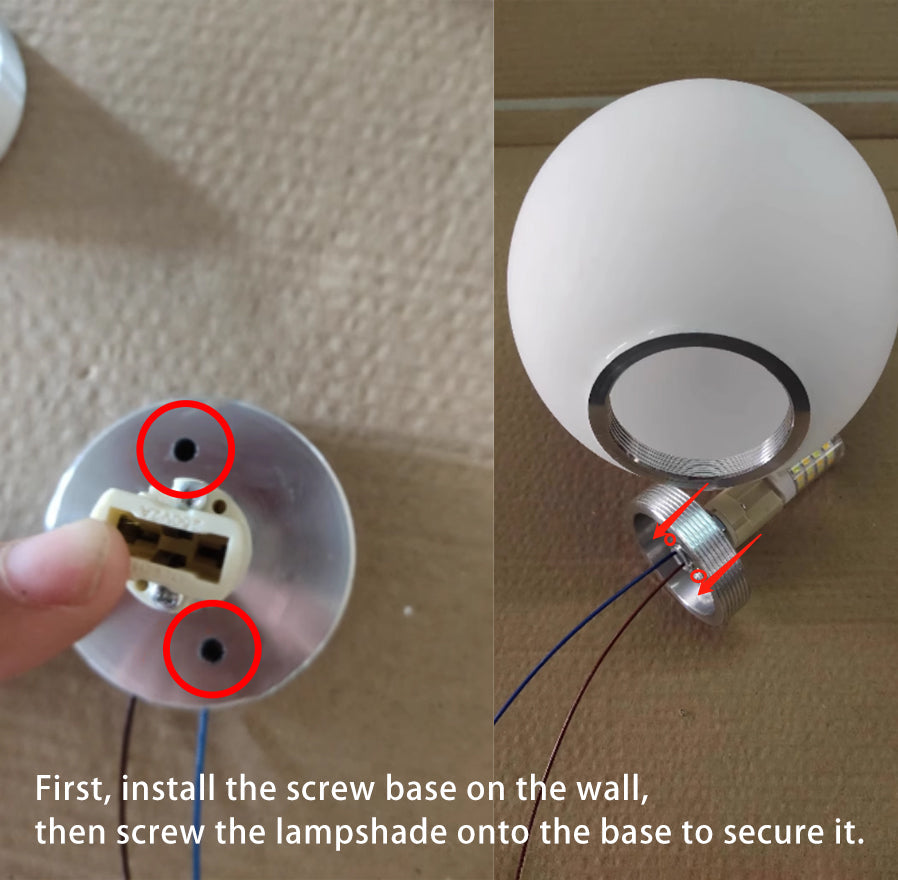 Sleek Modern Minimalist Orb Glass 1-Light Wall Sconce for Living Room