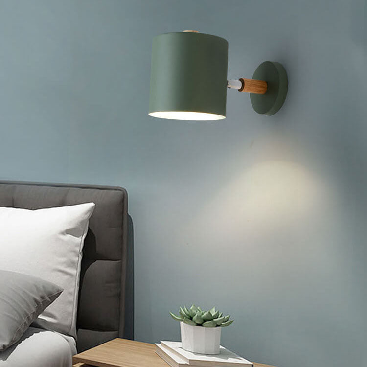 Nordic Macaron Cylinder Rotating 1-Light Wall Sconce Lamp