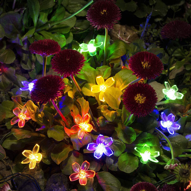 Solar-Powered LED Sakura Fairy Lights – Waterproof Outdoor Garden String Lights