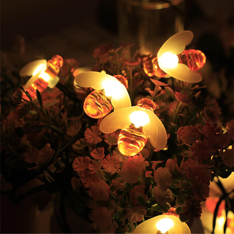 Outdoor Solar Bees LED String Lights - Waterproof Festival & Party Decoration