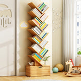 Modern Solid Wood Bookshelf – Eco-Friendly, Rectangular 6/8/10/12-Tier Storage for Home Office