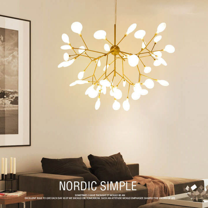 Modern Metal Branches LED Chandeliers - 27 or 36 Firefly Lights