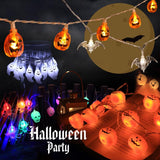 Halloween Orange Pumpkin LED String Lights - 10/20 LEDs, Battery or Solar Powered, Decorative Plastic String Light