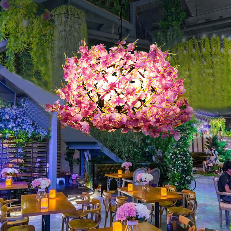 Creative Colorful Flower 3-Light Globe Chandeliers for Plants