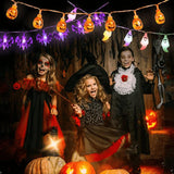 Halloween Orange Pumpkin LED String Lights - 10/20 LEDs, Battery or Solar Powered, Decorative Plastic String Light