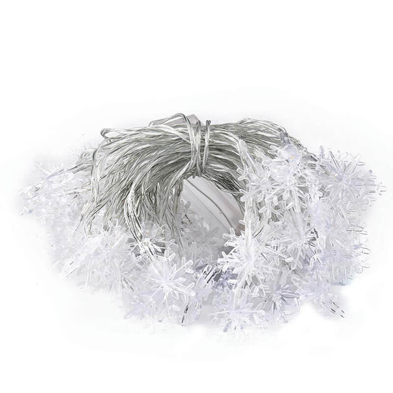 Colorful Snowflake LED String Lights, 20-LED Outdoor Waterproof Christmas Decor