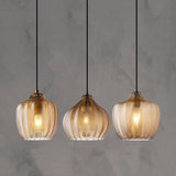 Nordic-Style Textured Wavy Glass 1-Light Barrel Pendant Light