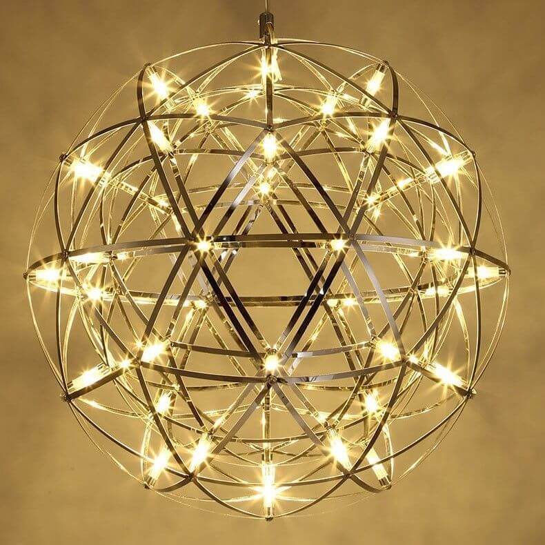 Sleek Modern Globe 12-Light LED Firework Pendant Light