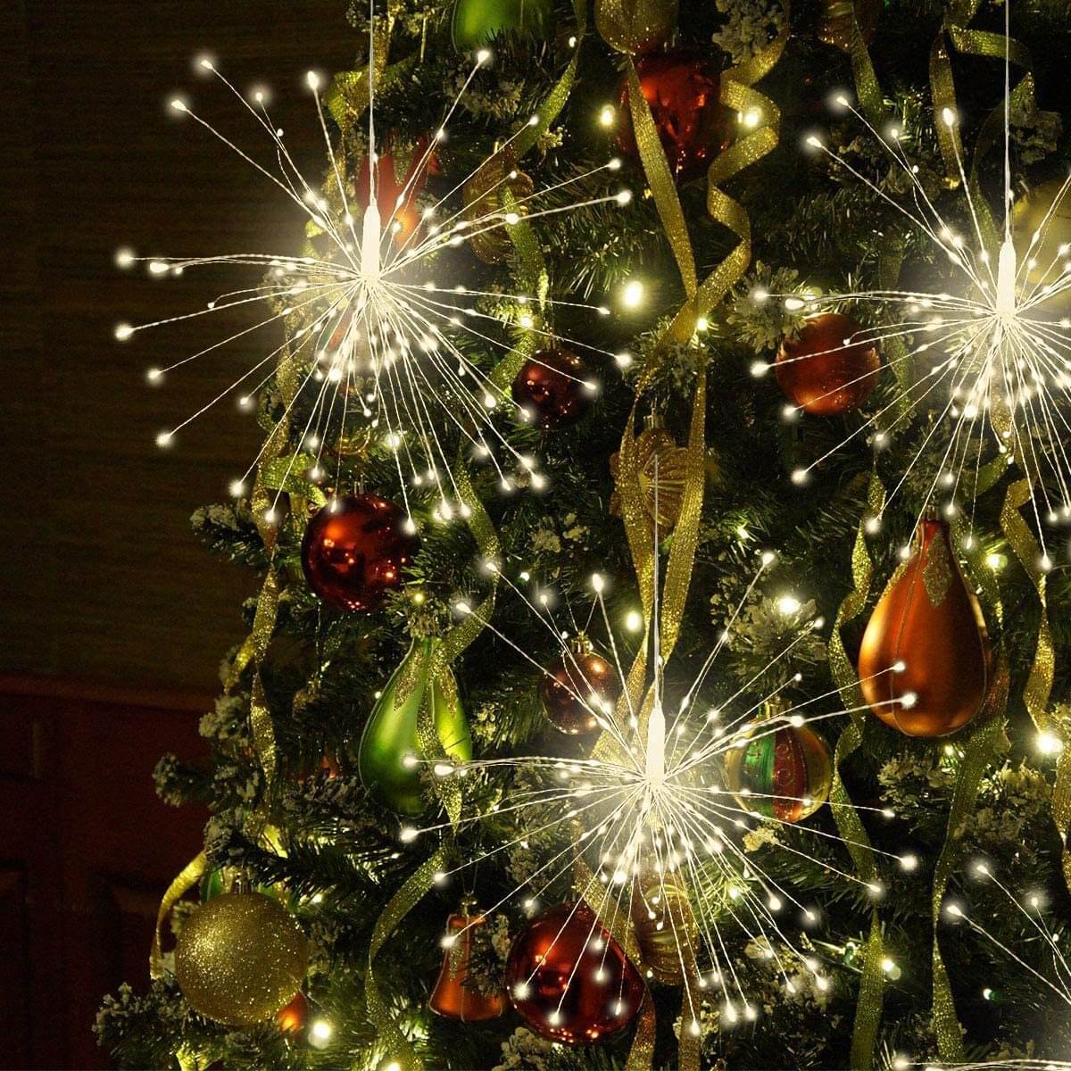 Fireworks Dandelion Copper Wire LED Light with 120/200 LEDs - Battery, USB & Solar Powered Decorative Light