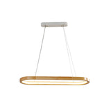 Sleek Modern Minimalist Wooden Linear Round 1-Light LED Chandeliers